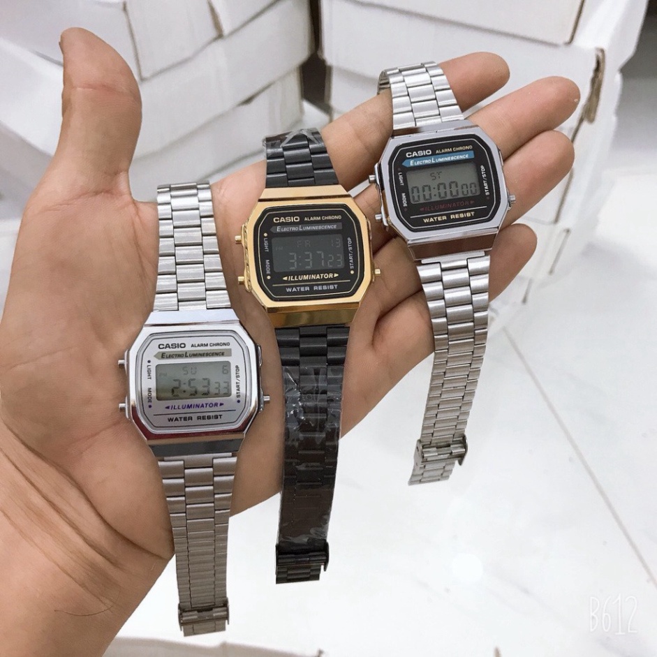 Đồng hồ nam Casio mã hiệu Classic-a168, dây thép không gỉ, không bay màu, có thẻ bảo hành.