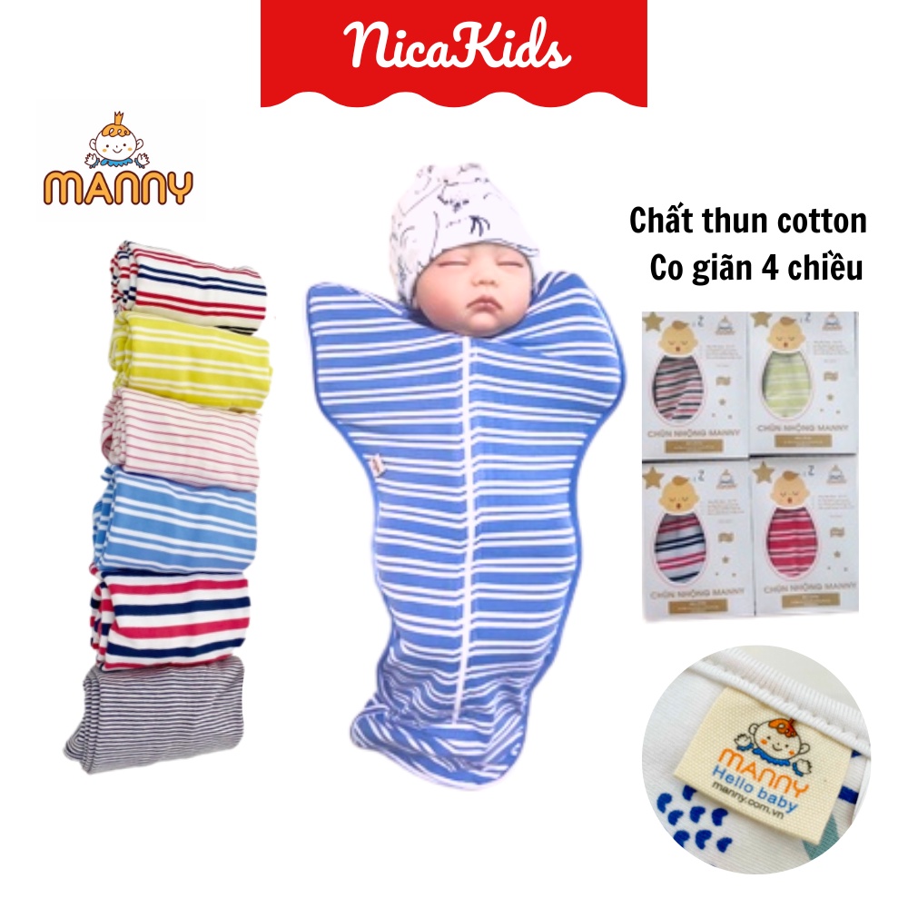 Ủ nhộng chũn Manny cao cấp chất mỏng mát cho bé cho bé từ 3- 7kg