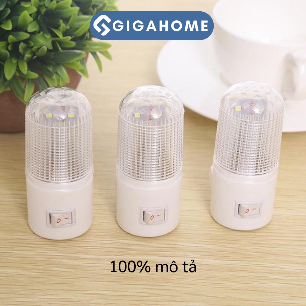 Đèn Ngủ Tròn 3W GIGAHOME Tiết Kiệm Điện, Ánh Sáng Dịu Nhẹ, Dễ Ngủ 6262