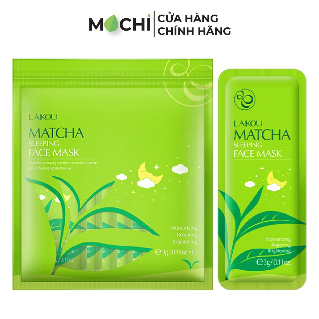 Mặt Nạ Ngủ Matcha Trà Xanh Laikou Dưỡng Trắng Da Cấp Ẩm Giảm Mụn Mask Nội Địa Trung MOCHI SHOP