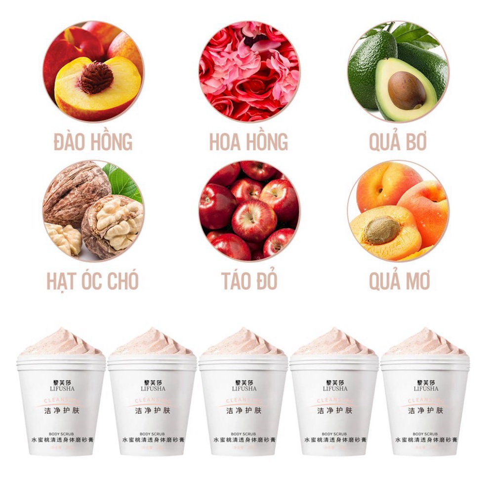 Tẩy Tế Bào Chết, Tẩy Da Chết Body Đào HONEY PEACH Tẩy Sạch Sâu và Trắng Da DANA