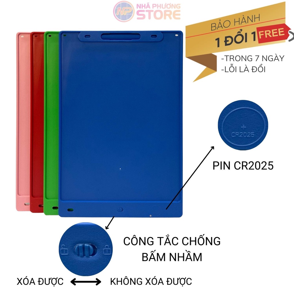 Bảng Vẽ Tự Xóa Đồ Chơi Thông Minh Cho Bé Đa Màu Dùng Pin Cr2025