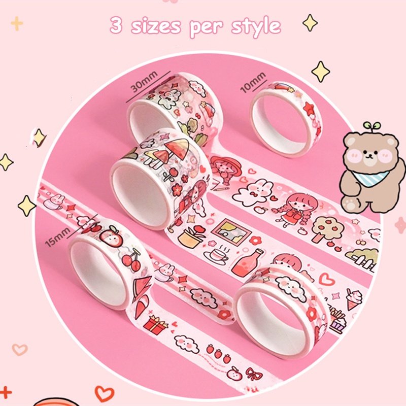 Set 10 Cuộn Băng Keo Dán Trang Trí Sổ Tay diy Hình Cô Gái Dễ Thương