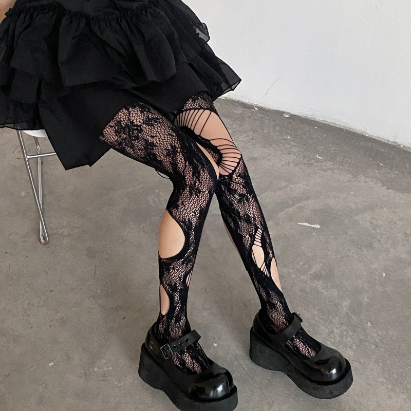 Xixi Quần Tất Lưới Thiết Kế Độc Đáo Phong Cách Gothic Harajuku Cho Nữ
