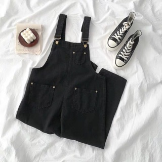 [KÈM ẢNH THẬT + SẴN] quần yếm jeans dài dáng boy túi trước ulzzang hàn quốc