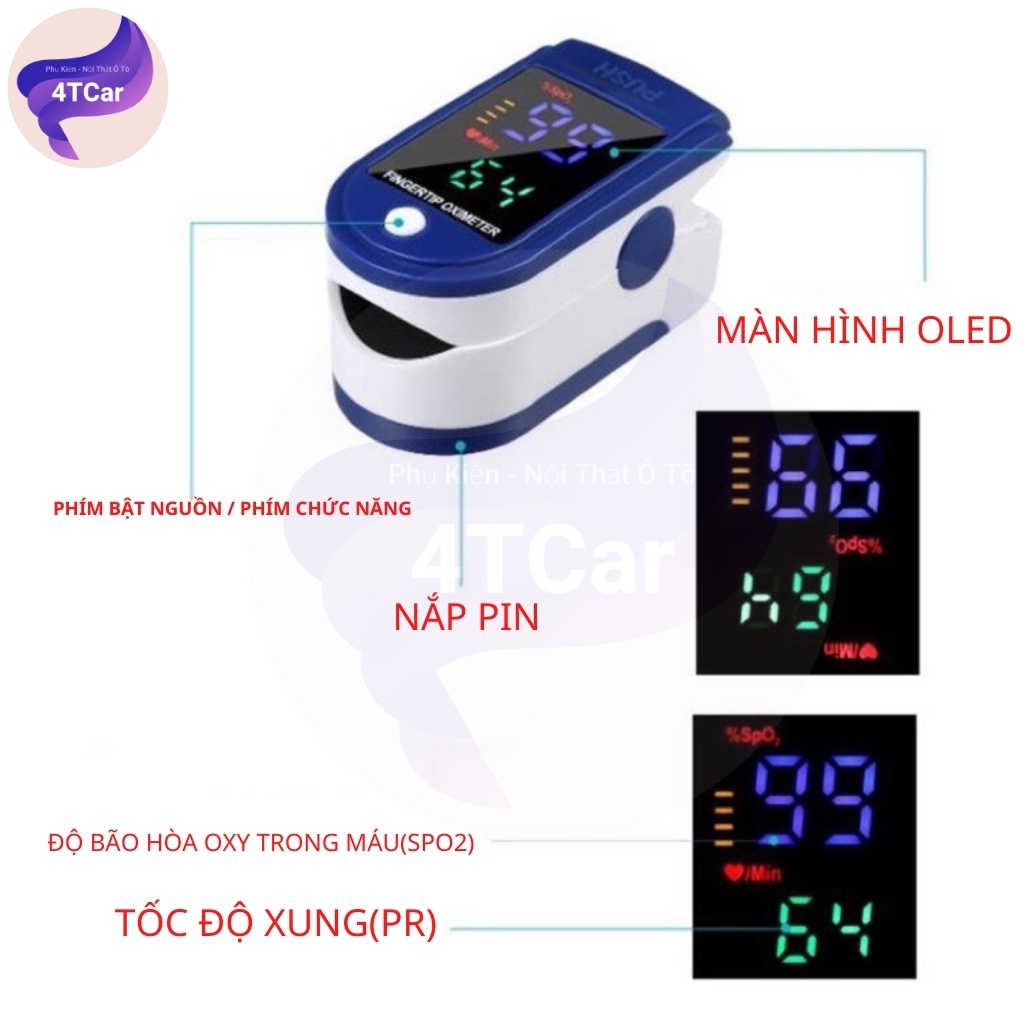 Máy đo nồng độ OXY và nhịp tim trong máu PULSE SPO2 ( TẶNG KÈM PIN )màn hình OLED cao cấp, đo 3 chỉ số