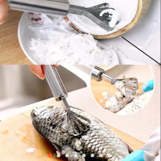 Dụng cụ đánh vảy cá kiêm nạo dừa 2 trong 1