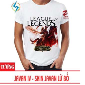 Áo thun Liên Minh Huyền Thoại 3D Tướng Javan IV Skin Lữ Bố (Trắng)