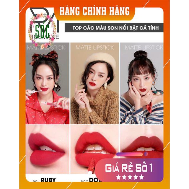 Son Kem Lì Rosmake Trương Quỳnh Anh✅ Bền Màu Lâu Trôi✅ Hàng Chính Hãng | Thế Giới Skin Care