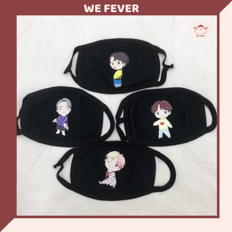 Khẩu trang vải chibi BTS