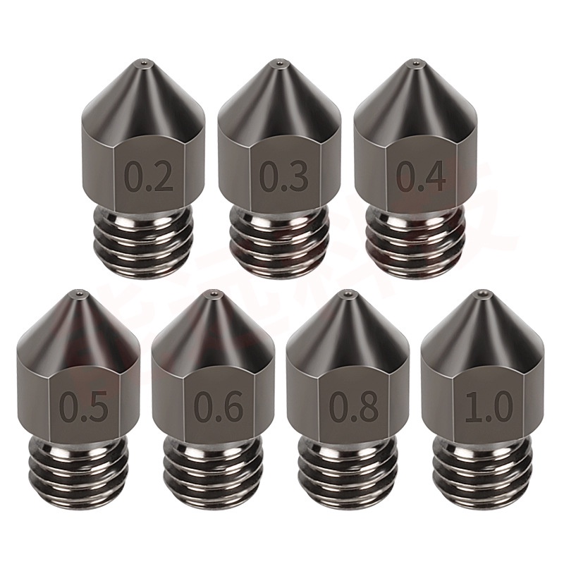 Đầu in 3D MK8 Thép tôi đen cao cấp cho máy in 3D, High Top quality MK8 Hardened Steel Nozzle for 3D printers