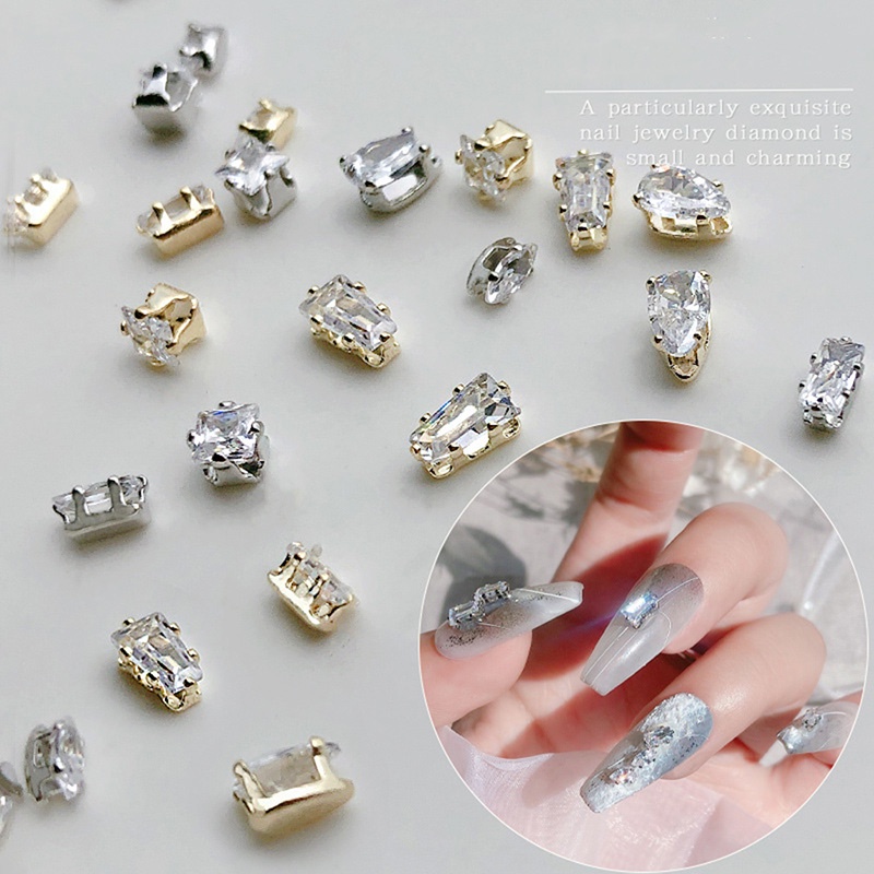 Đá đính móng tay style Hàn, hộp 20 viên, phụ kiện nail salon