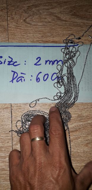 Combo 10 sợi dây chuyền bi tròn size 2mm kích thước dài 60cm bằng thép không gỉ