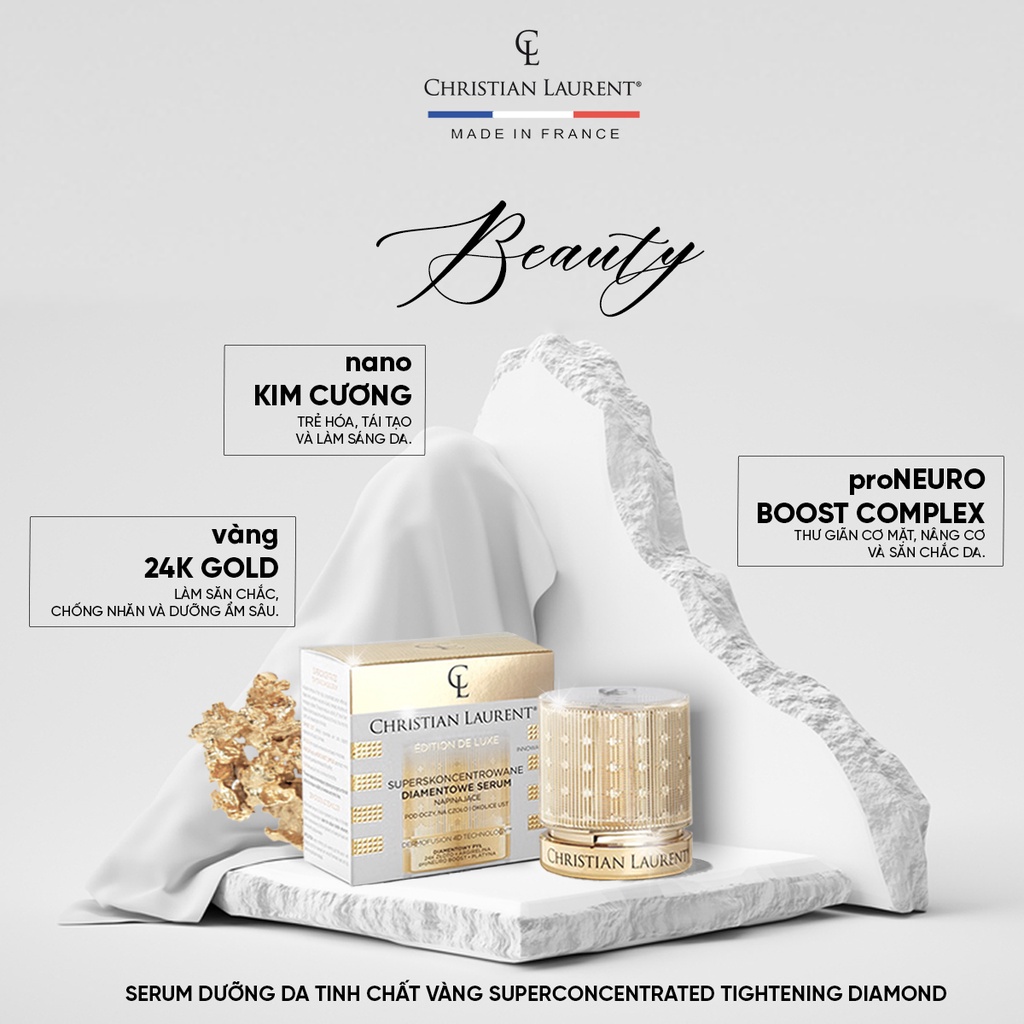 Serum Dưỡng Da CL-Diamond CHRISTIAN LAURENT Từ  Vàng 24k Và Kim Cương Làm Trẻ Hóa Và Phục Hồi Da Hũ 50m