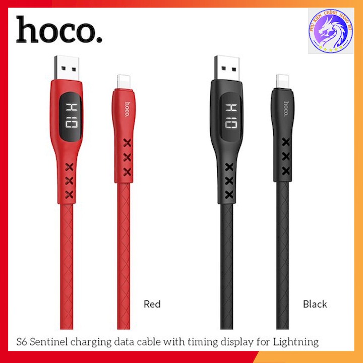 Cáp Sạc Nhanh TPE Hẹn Giờ Sạc 2.4A Hoco S6 - Dài 1.2M - Màn Hình Led