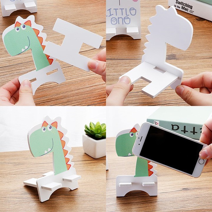 Giá đỡ Điện Thoại bằng gỗ dễ thương thân thiện với môi trường, để xem phim, sạc điện thoại -dc4123