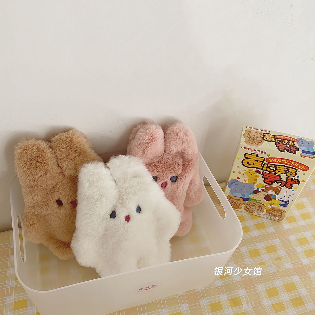 Ví Đựng Thẻ Mini Phối Lông Kiểu Dáng Thỏ Dễ Thương Xinh Xắn