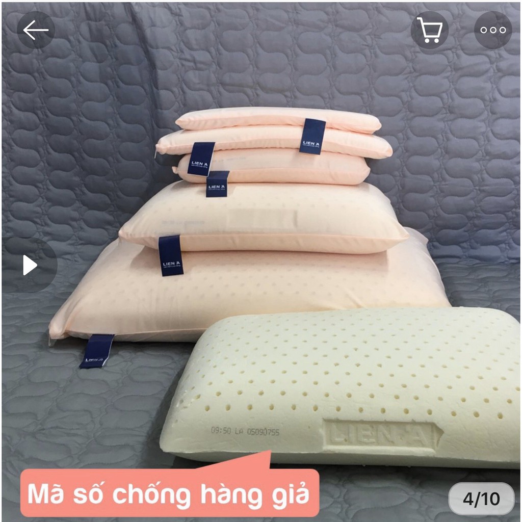 Gối Cao Su Oval Liên Á người lớn 100% cao su thiên nhiên êm ái, mềm mại