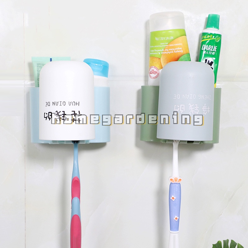 Giá đỡ cốc/ bàn chải đánh răng gắn tường không đục lỗ tiện lợi