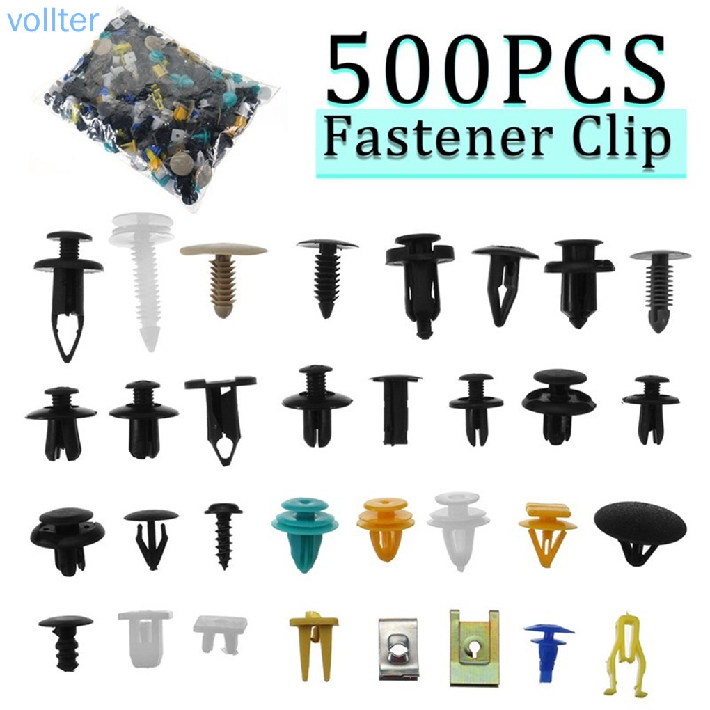 VOLL 500pcs/set Automotive Plastic Rivet Car Fender Bumper Interior Trim Push Pin Clips Kit Car Accessories