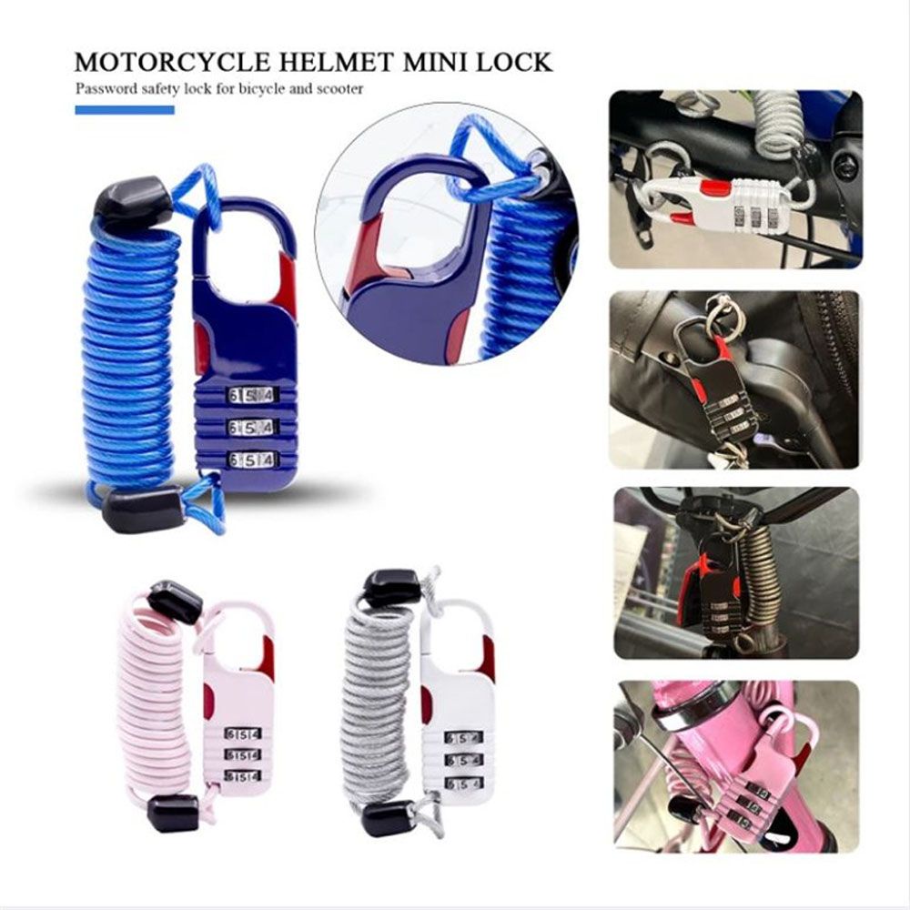 Dây khóa xe đạp mini bằng kim loại chống trộm nhiều màu