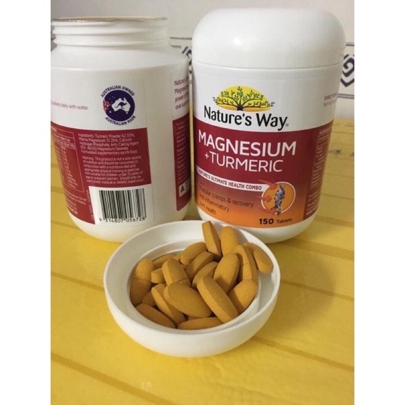 Viên hỗ trợ xương khớp Nature’s Way Magnesium+Turmeric