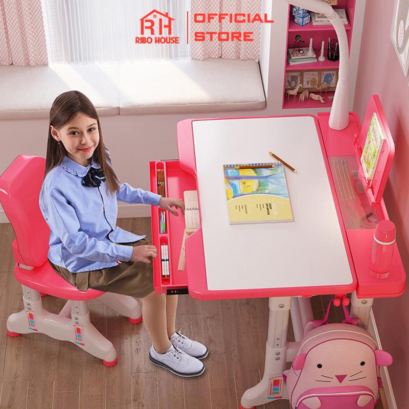 [SIZE 80cm + TẶNG ĐÈN] Bàn học sinh trẻ em RIBO HOUSE bộ bàn học chống gù, chống cận, điều chỉnh độ cao cho bé RIBO138 | BigBuy360 - bigbuy360.vn