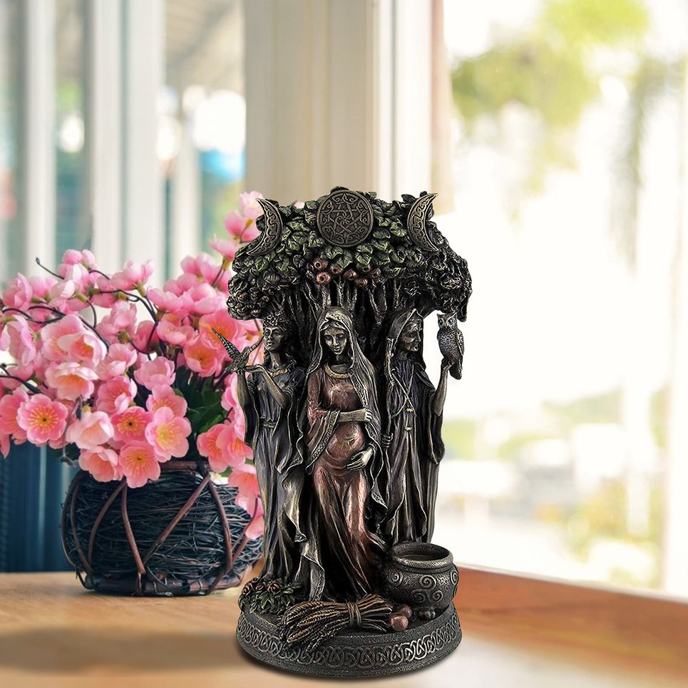 Resin Statues Danu Irish Triple Goddess Cast Statue Carved Goddess Sculpture