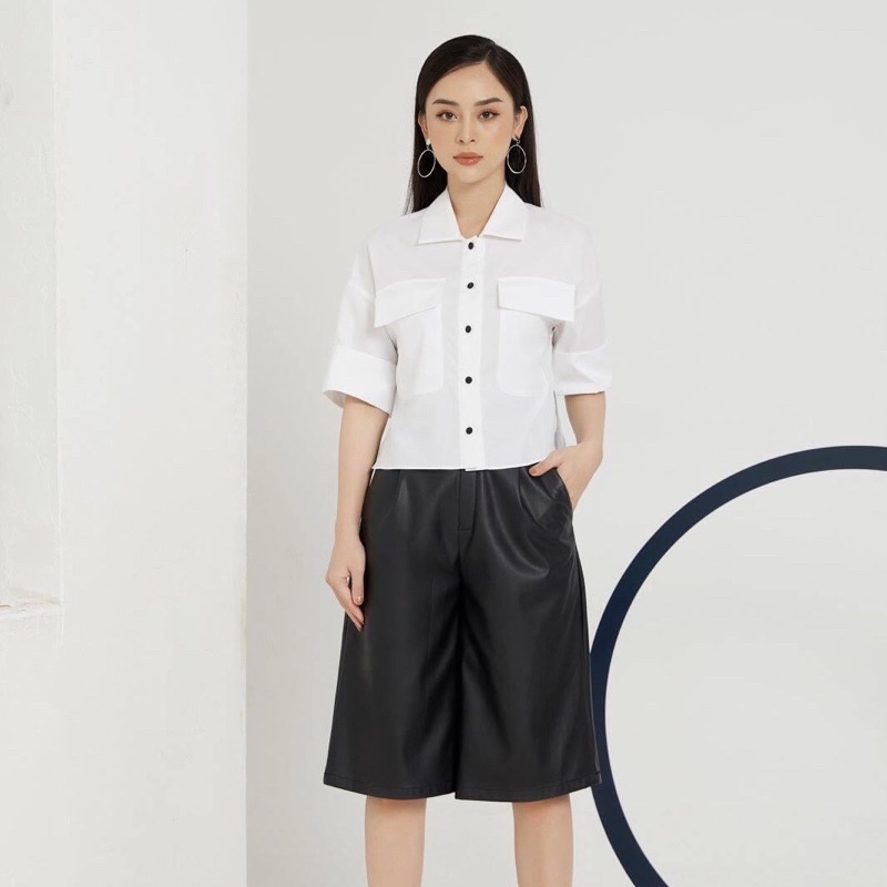 Áo sơ mi croptop cơ bản cho nữ Caffeine Studio