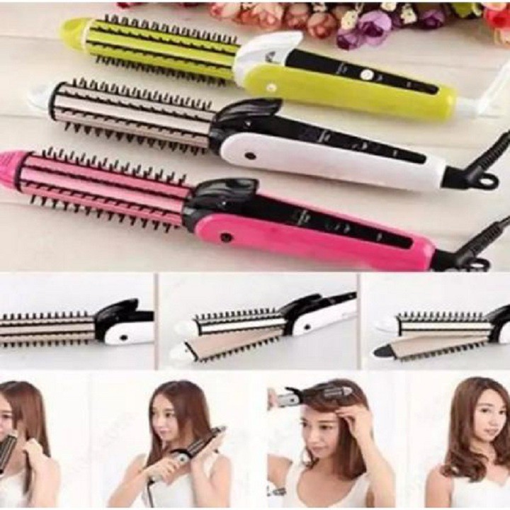Máy Là Tóc Dập Xù Lược Điện Nova 3 Trong 1-8890