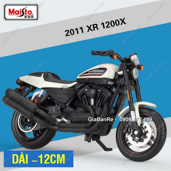 XE MÔ HÌNH 1:18 - MOTO HARLEY 2011 XR 1200X - MAISTO - TRẮNG - 8528.2