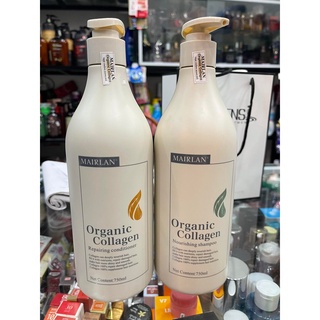 Cặp dầu gội xả mairlan organic collagen 750ml x2