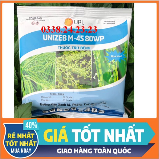 Thuốc trừ nấm Mancozeb xanh Ấn Độ 100g- phòng trừ thán thư, rỉ sắt, sương mai, vàng lá- hòa 2 bình 18 lít