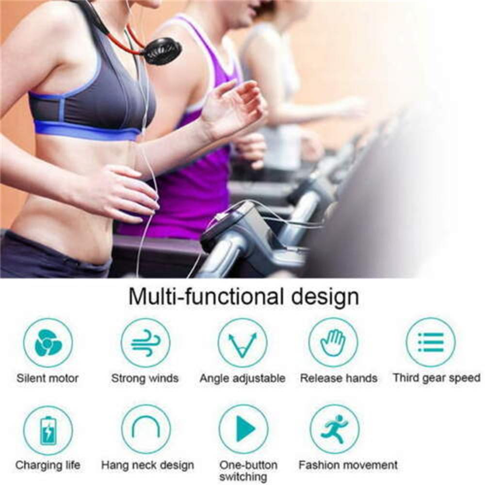 ESPO Quạt Mini USB Đeo Cổ 3 Tốc Độ Có Thể Điều Chỉnh Tiện Dụng