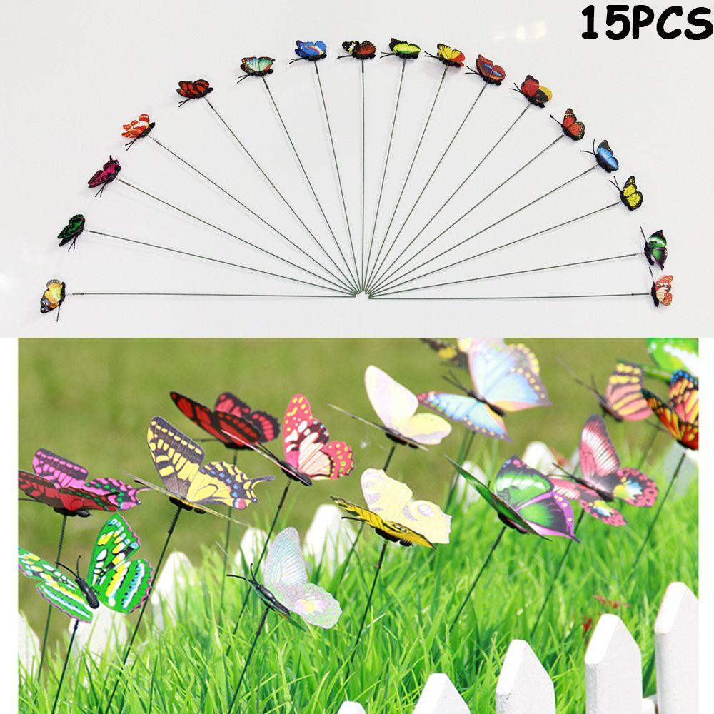 Bộ 15 Bươm Bướm Giả Nhiều Màu Sắc Dùng Trang Trí Sân Vườn