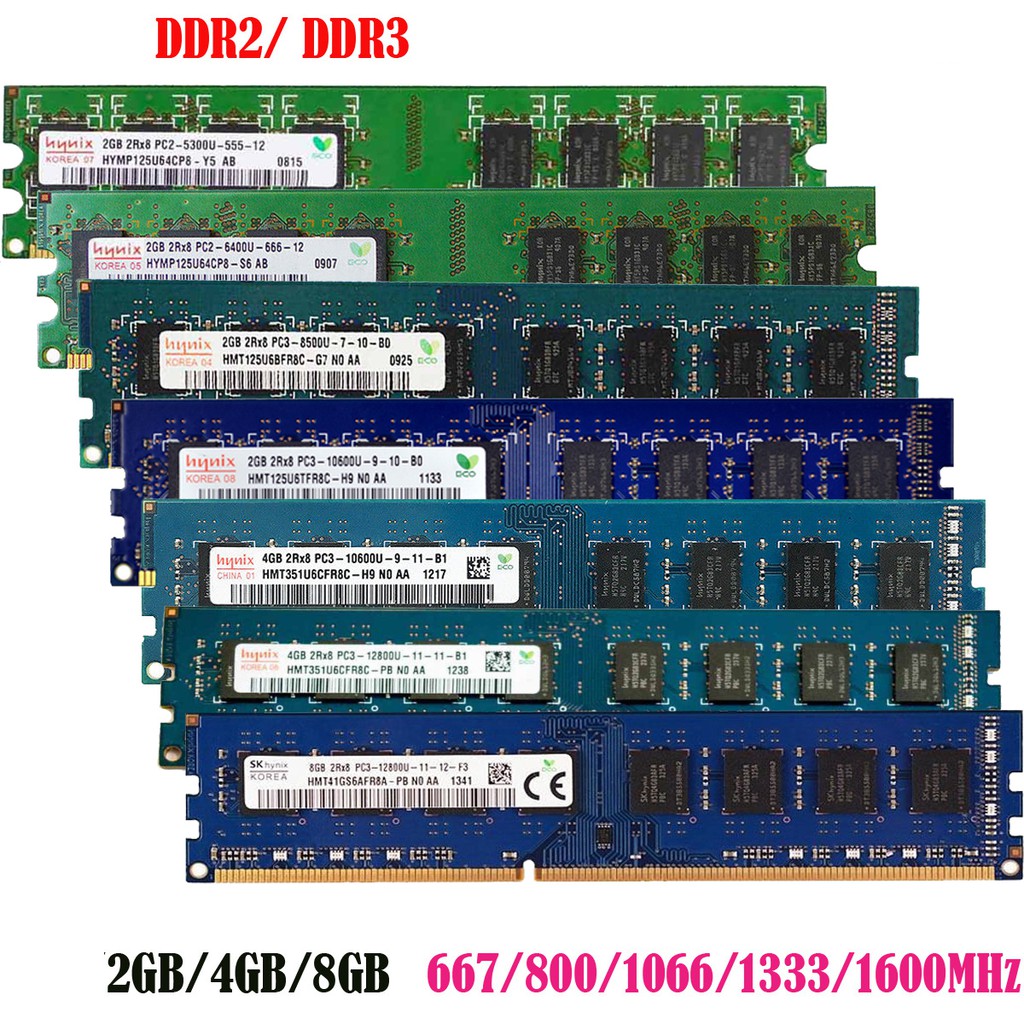 Dành cho máy tính để bàn hynix SK hynix 2GB / 4GB / PC2 PC3 / PC3L 5300u 6400u 8500u 10600u 12800u D