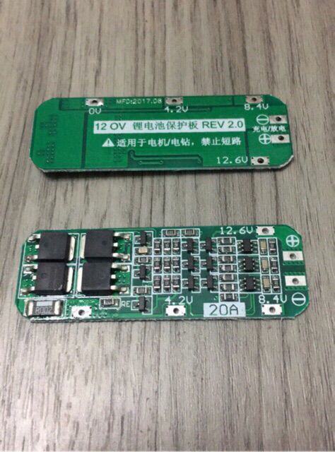 Mạch pin 3s 12.6v bảo vệ pin 18650 dòng xả 20A tự cân bằng tự phục hồi