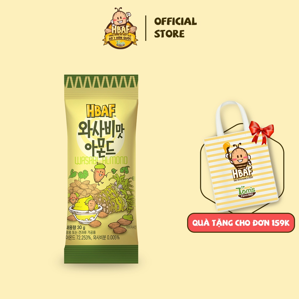 Hạt Hạnh nhân tẩm Wasabi HBAF Hàn Quốc 30g