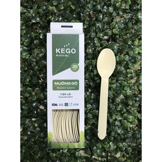 Muỗng (thìa) gỗ hộp 20 cái - KEGO