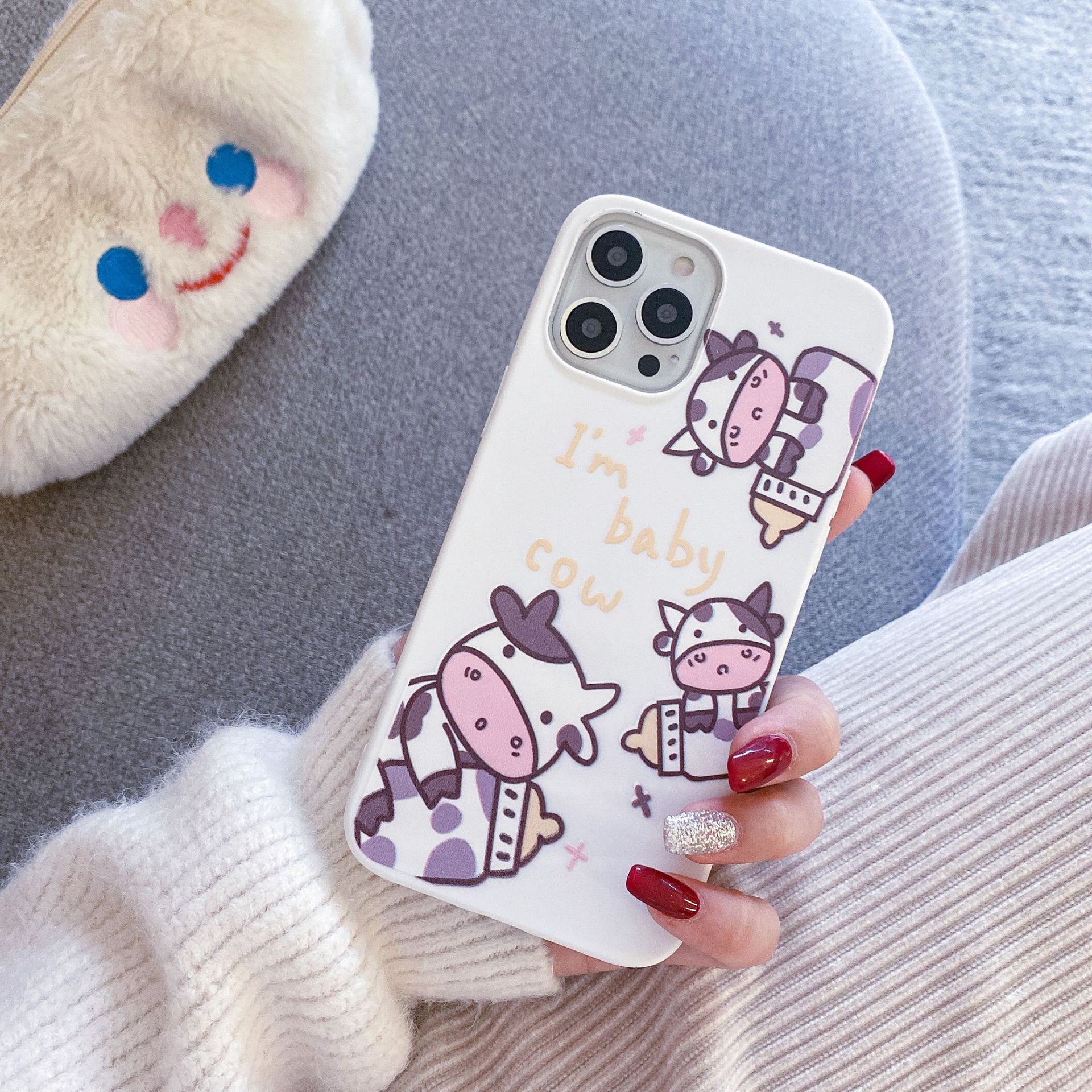 Cartoon Japanese and Korean Milk Bottle Is Suitable for IPhone 12 / 11pro Case, 6plus Soft TPU, Apple 7 / 8 / XS / 6 V Ỏ, Bao & Ố P L Ư Ng