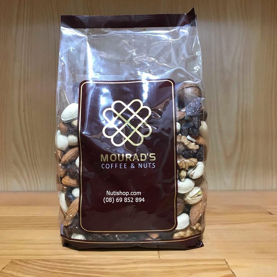 Hạt hỗn hợp mixed 5 loại hạt cao cấp (Hạnh nhân, macca, óc chó, hạt dẻ cười, bí xanh) Mourad Úc