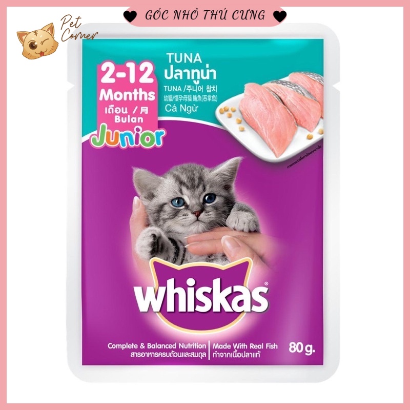 Pate cho mèo Whiskas gói 80gr