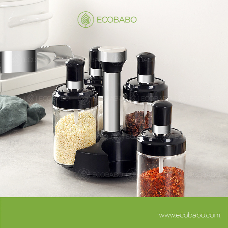 Hũ đựng gia vị kèm muỗng - Lọ đựng gia Vị tiện ích - trang trí cho nhà nếp - ECOBABO