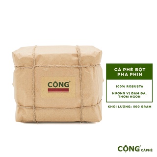 Cà phê bột rang xay 100% robusta hương vị đậm đà thơm ngon 500gr Cộng Cà Phê