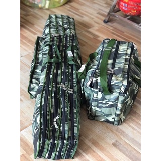 Túi đựng cần câu vải lính dàn di 3 ngăn chính và ngăn phụ chống nước, bao đựng cần rằn di