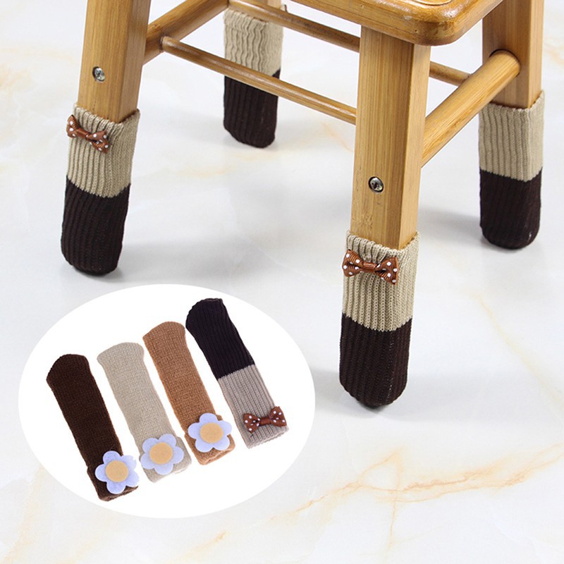 Set 4 vớ bọc chân ghế chống trượt họa tiết hoa dễ thương tiện lợi dễ sử dụng