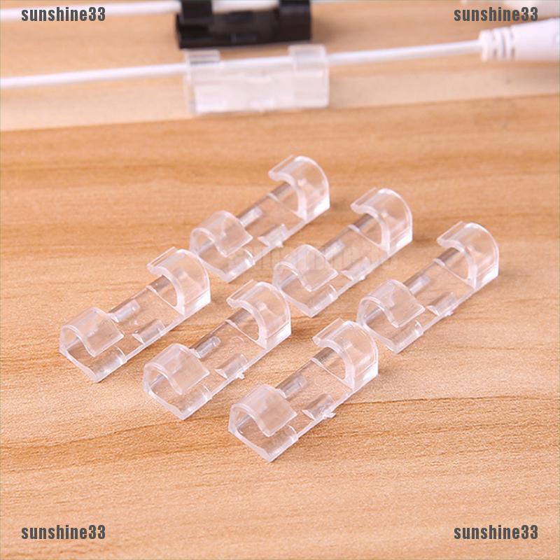 【COD•suns】20PCS Cable Drop Clip Desk Tidy Wire Cord Lead Cord Holder Organizer