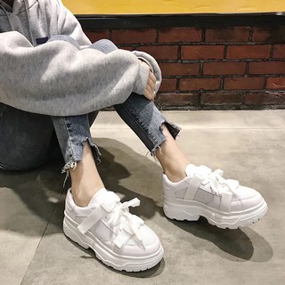 [order ] giày đế khủng nữ đen trắng