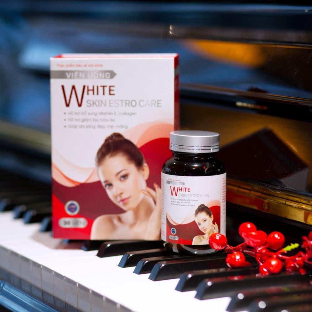 Viên Uống Trắng Da White Skin Estro Care Giảm Thâm Nám Dưỡng Cấp Ẩm Chống Lão Hoá Tăng Nội Tiết Tố Nữ | Thế Giới Skin Care