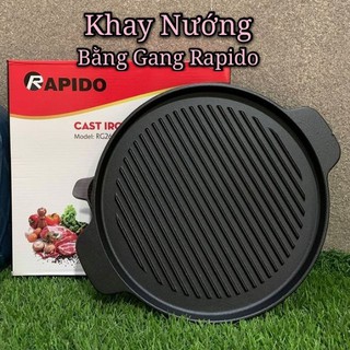 Khay nướng thịt, rau củ đa năng hình tròn đường kính 24cm/ 26cm, có rãnh giúp giảm bớt lượng mỡ khi ăn